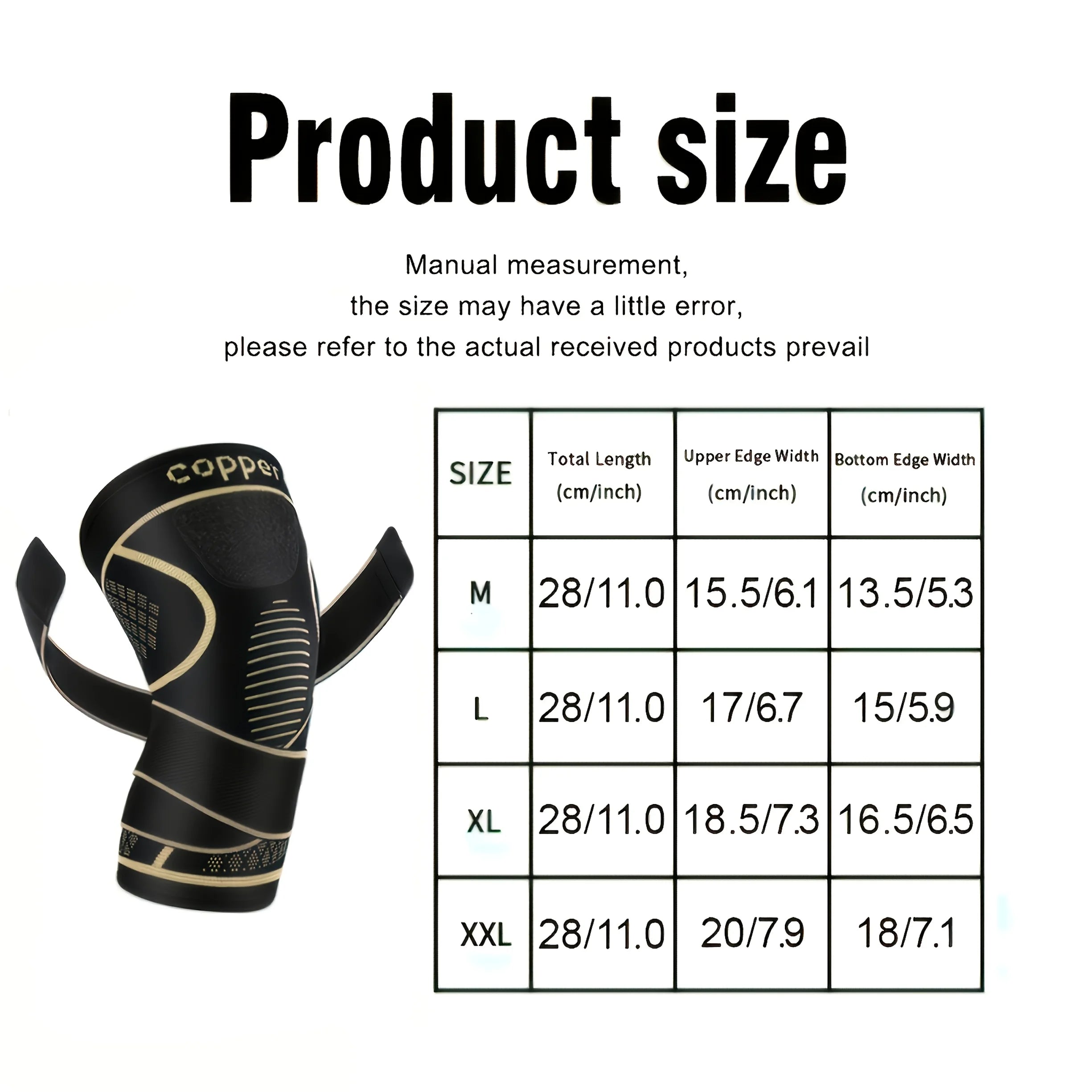 Copper Knee Sleeves With Two Straps For Sports, For Men And Women, For Running, Climbing Mountains, Fitness And Basketball