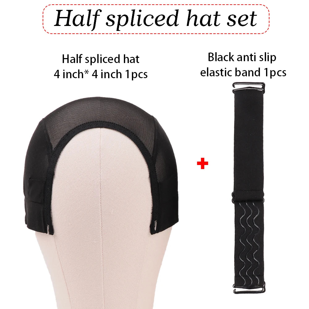 Gorro de peluca de 4*4 5*5 para hacer pelucas de encaje con banda antideslizante de malla y silicona, ajustable para pelucas sin pegamento