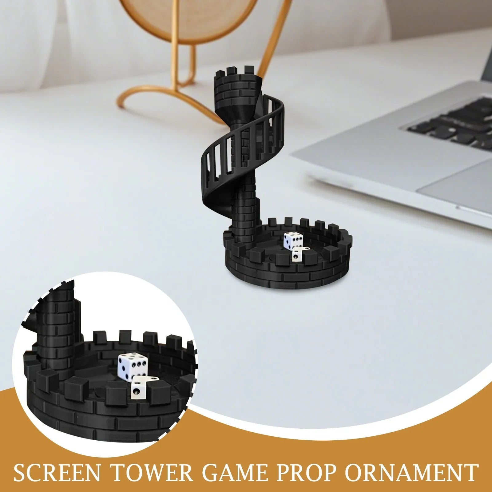 Décoration de table Château Tour de dés Tour de roulement de dés Tour de dés Thème de château romain antique Tour de roulement de dés Décoration de bureau