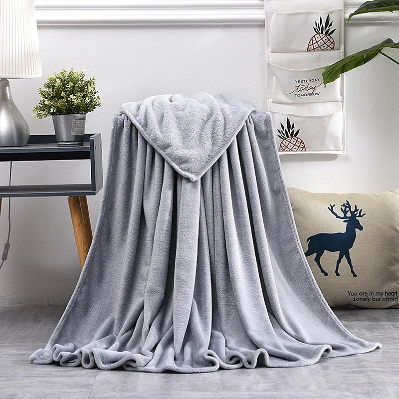 Couvertures douces et chaudes pour lits, jeté de lit en vison d'hiver, housse de canapé solide, couvre-lit, couvertures à carreaux d'hiver, drap d'hiver, couvre-lit