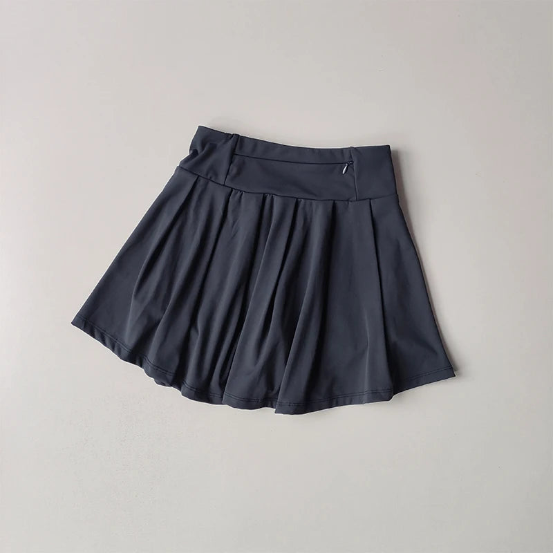 Falda de tenis para mujer, conjunto de yoga de verano, camiseta de manga corta, maratón, bádminton, golf, falda deportiva, conjunto deportivo de fitness