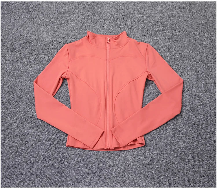 Chaqueta deportiva para mujer, camisa de manga larga, abrigo para hacer ejercicio, ropa de gimnasio, ropa deportiva para yoga
