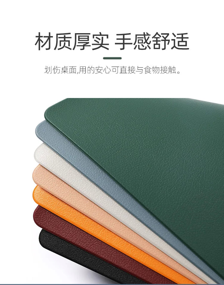 Manteles Individuales de 4 Piezas de 30x45cm, de PU, Limpiables, Impermeables, Resistentes al Calor, Antideslizantes, Fáciles de Limpiar, de Color Sólido para Cocina y Comedor