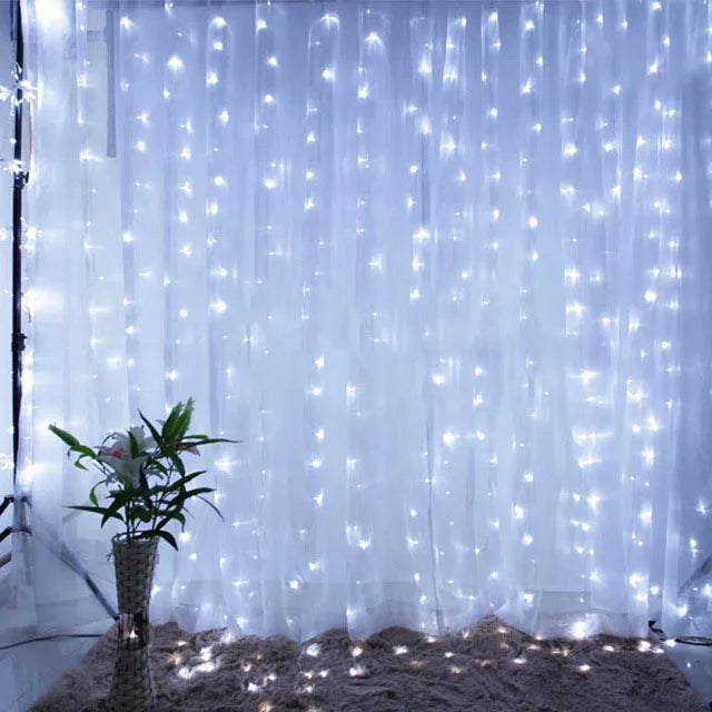 Cortina de luces navideñas, guirnalda, adornos de Feliz Navidad para el hogar, adornos navideños, regalos de Navidad, decoración de Año Nuevo