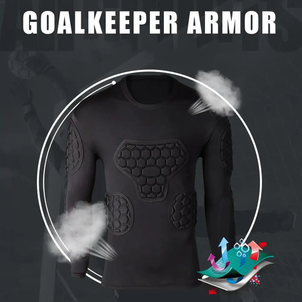 Protección de seguridad deportiva, equipo grueso, camiseta de portero de fútbol, camisetas de fútbol para exteriores, chaleco protector acolchado para codos