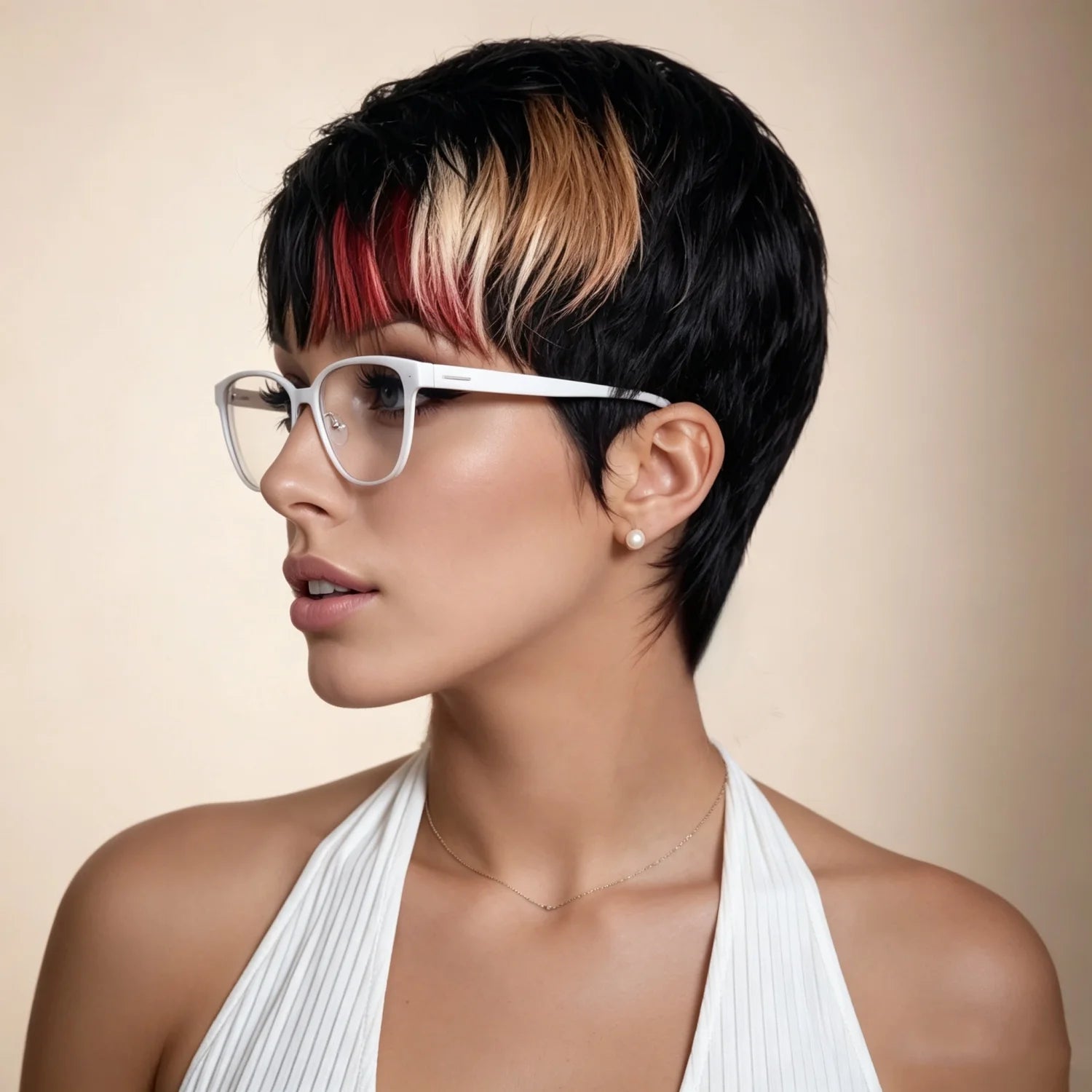 Pixie Cut Short Wigs Human Hair Layered Haircut Pixie Wig with Bangs Full Machine Made