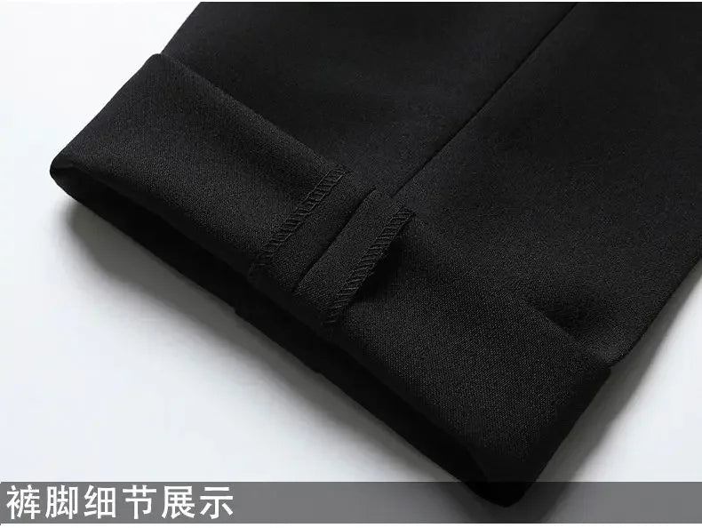 Trajes para Hombre Moda Coreana Manga Larga Ajustado Boda Negocios Blazer Negro Profesional Formal Conjuntos de Pantalones Ropa Hombre