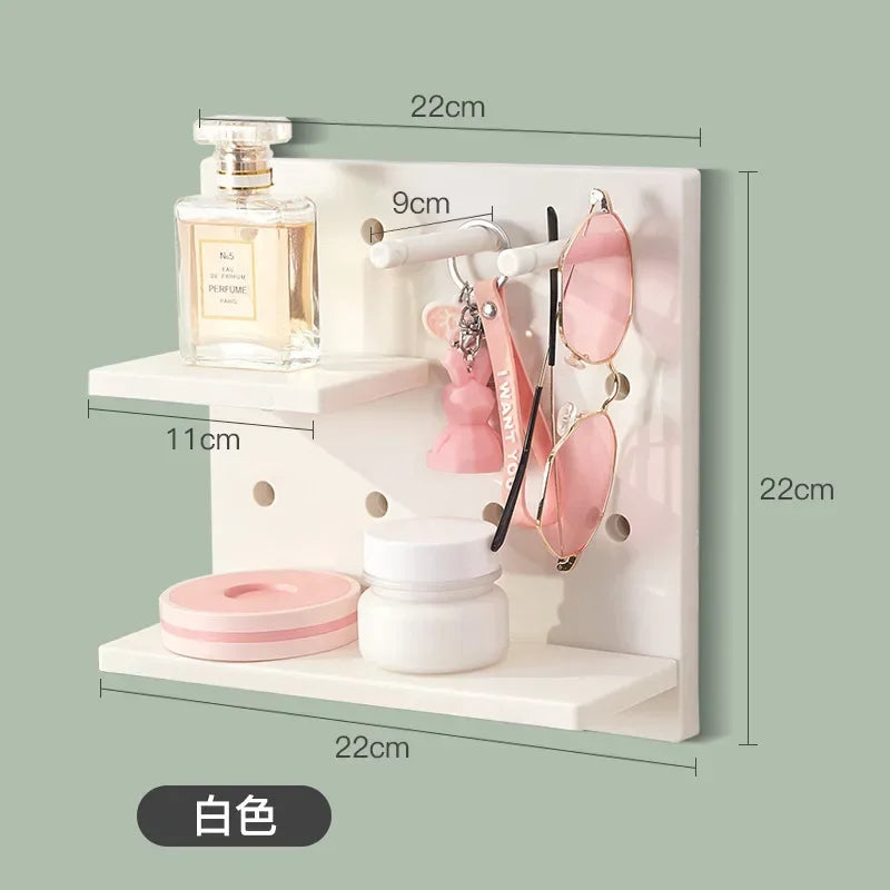 Estanterías de Pared para Decoración del Hogar, Tablero Perforado, Estante de Almacenamiento, Estantería de Cocina, Dormitorio, Estanterías Colgantes de Pared, Decoración de Pared
