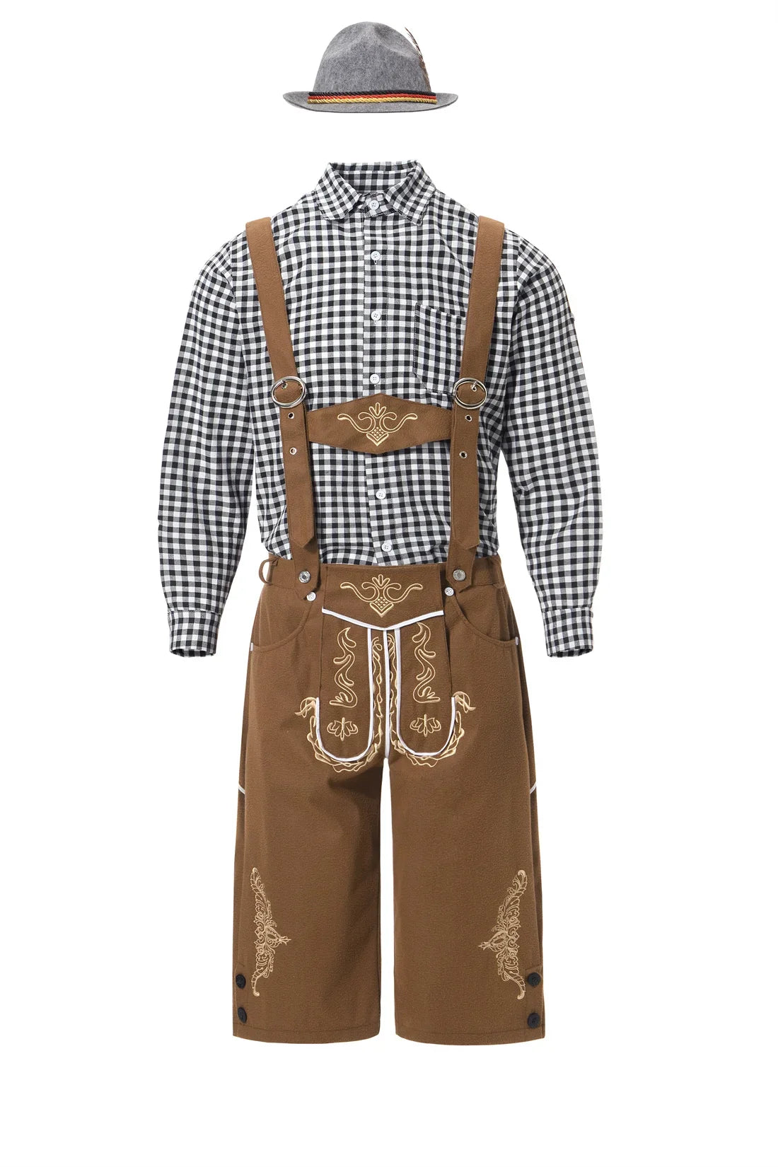 Male Lederhosen Oktoberfest Costumes Bavarian German Beer Festival Cosplay Carnival Halloween Party Outfit For Adult Men