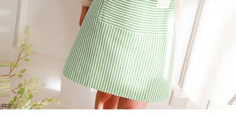 Tablier de cuisine tendance en lin à rayures pour restaurant, chef, serveur, taille réglable, pour le nettoyage de la maison et de la cuisine