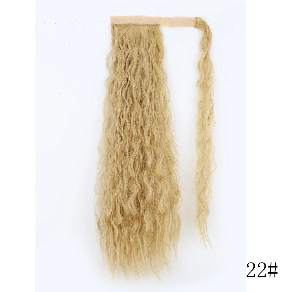 LISI GIRL Synthetic 22/34 Inches Wrap Ponytail Long Afro Curly Hair Extensions Hairpieces Pony Tail Fake Hair Heat Resistant