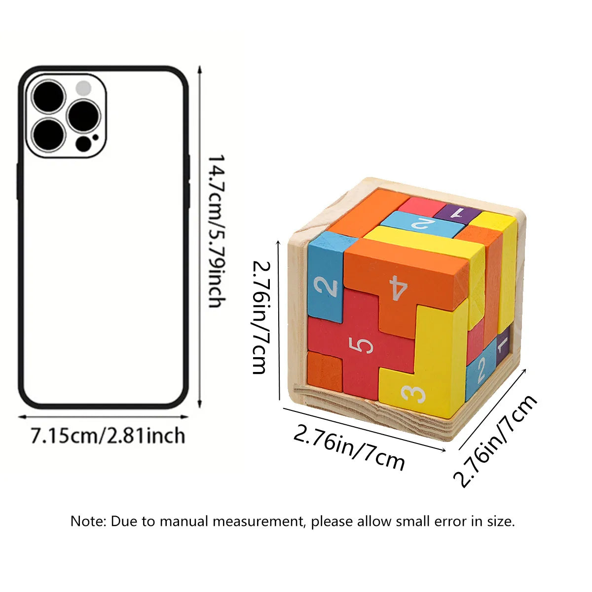 Fargerike treklosser-puslespill, klassisk Luban Lock Cube 3D-puslespill, intellektuelt spill for barn og voksne