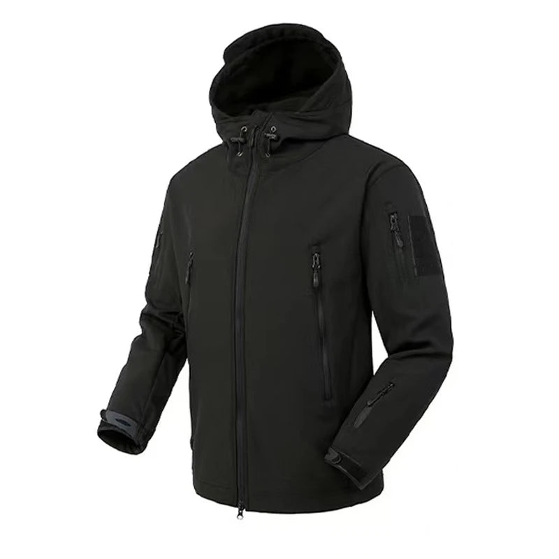 Chaquetas impermeables de lana SoftShell para hombre, otoño e invierno, con capucha, para pesca, senderismo, camping, escalada, esquí, pantalones