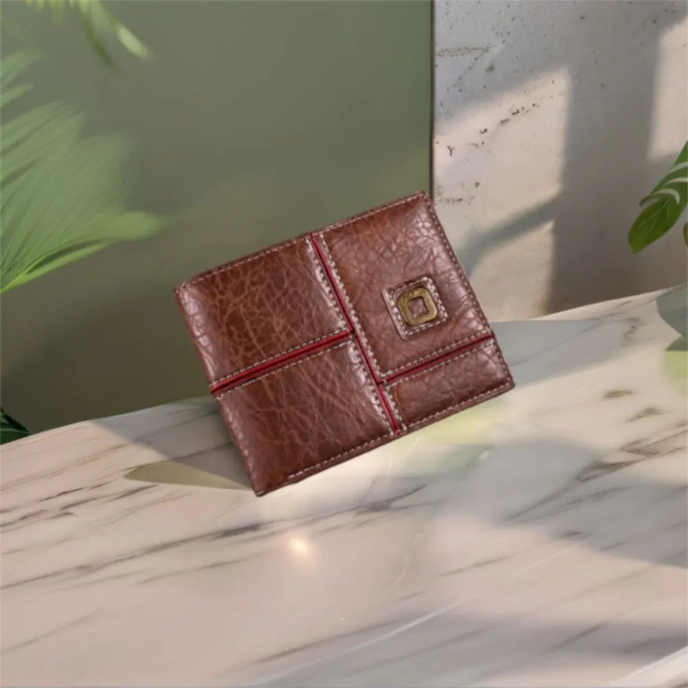 Luxury Classic Men's Short Wallet Pu Leather Business Credit Card Holder Casual Solid Color Male Bifold Wallets Gift