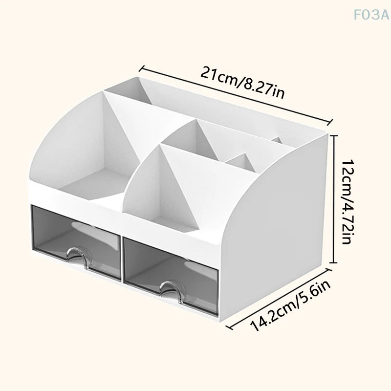 Organizador de escritorio con cajones Organizador de escritorio Caja de almacenamiento de maquillaje de mesa Suave y resistente Caja de almacenamiento de suministros de oficina Múltiple