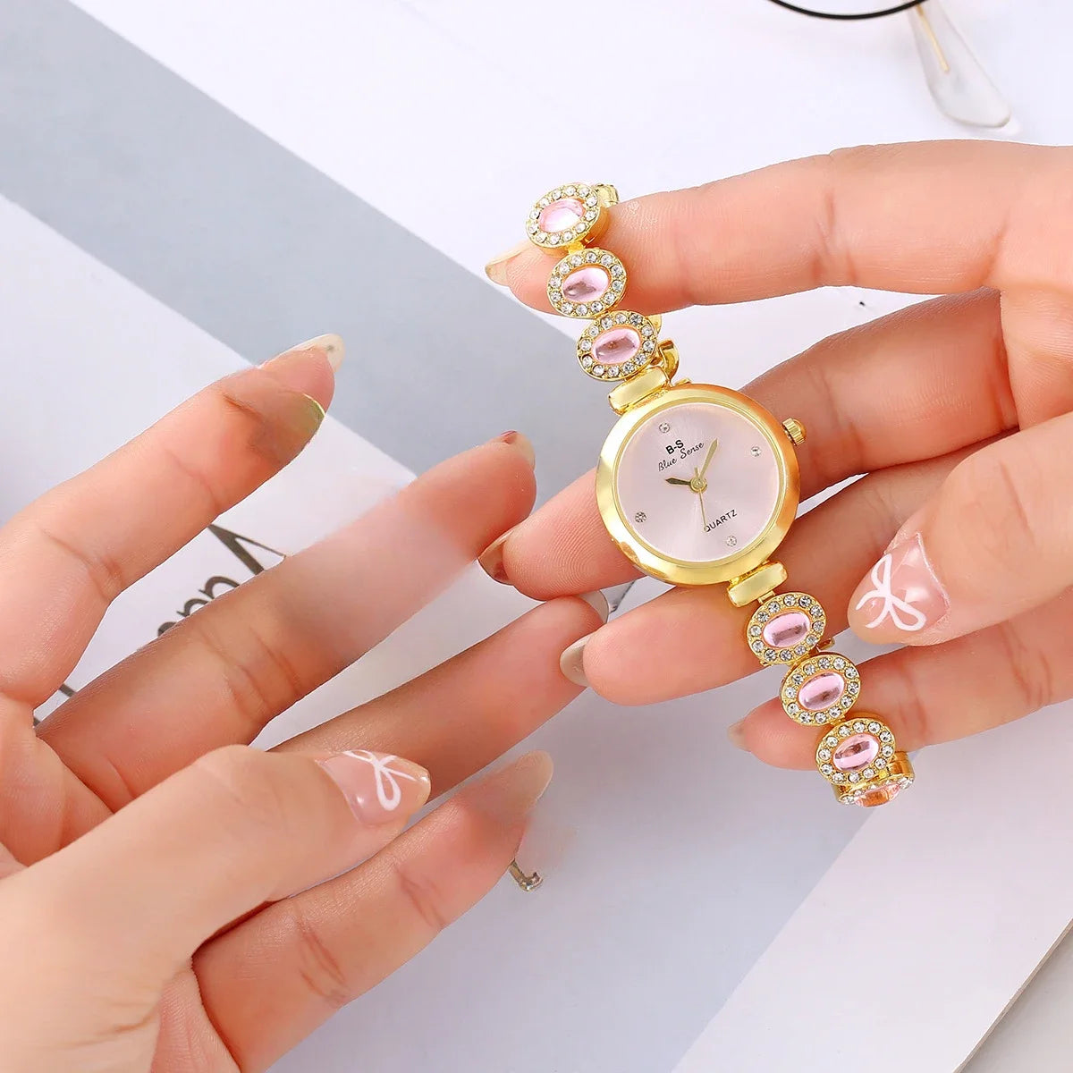 Pulsera de marca, reloj de lujo, regalo, reloj de cuarzo, Dropshipping, reloj de mujer, relojes de pulsera con correa de diamantes de imitación, más vendidos
