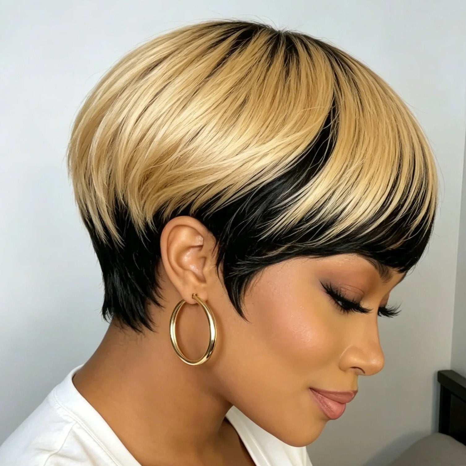 Perruque Pixie Ombrée Blonde