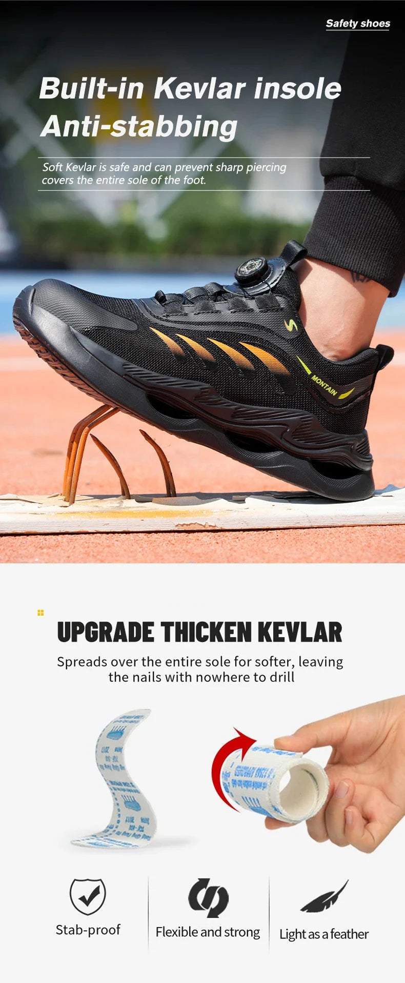 Steel Toe Work Shoes for Men Lightweight Breathable Work Sneakers Indestructible Anti-Smash Anti-Puncture Safety Shoes Man
