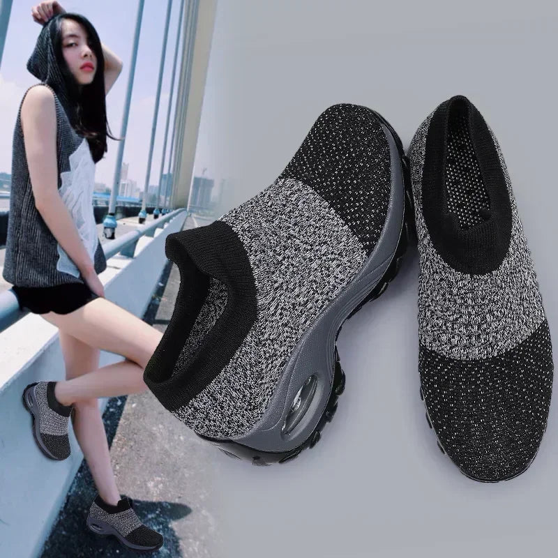 Zapatillas deportivas para mujer, versátiles, ortopédicas, con plataforma, zapatos informales para mujer, antideslizantes y resistentes al desgaste, tenis para mujer
