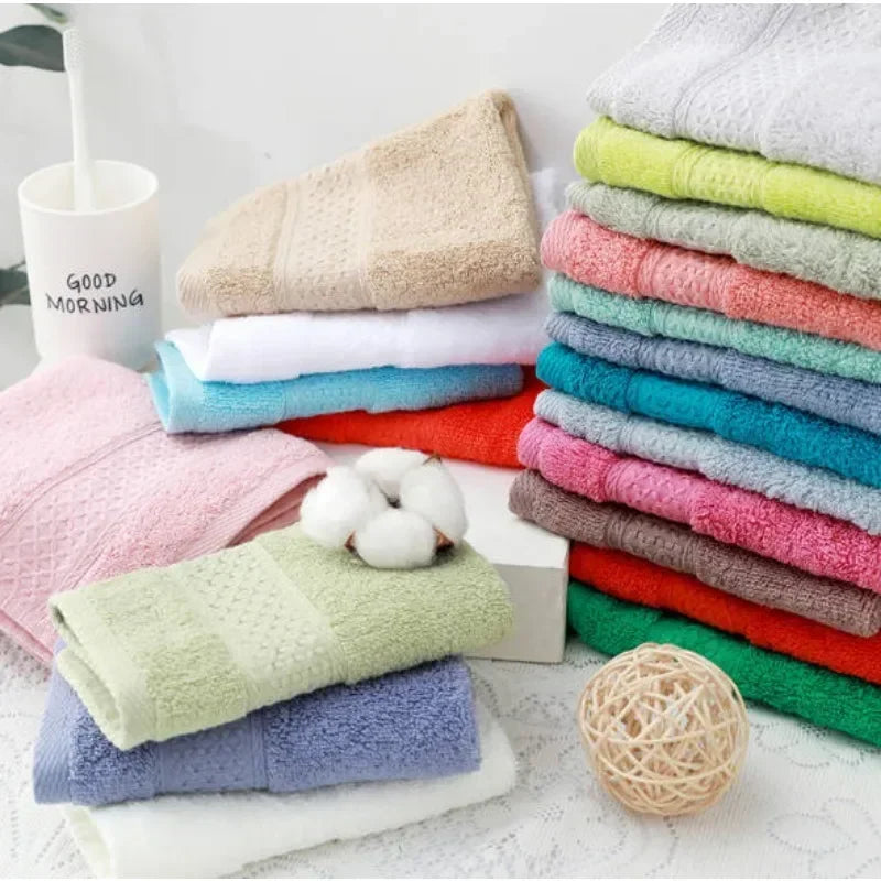 20 Colors Handkerchief Towels High Quality Cotton Small Towel Solid Color Soft Thick 34*34cm for Adults Kids Hand Towels toalhas