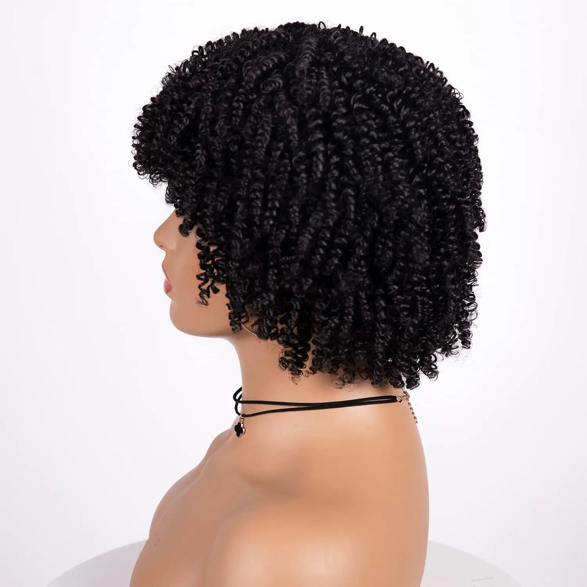 Afro Wig Short Curly Wigs Synthetic Hair Wigs for Black Women, Short Curly Afro Wigs with Bangs Natural Curly Cosplay Party
