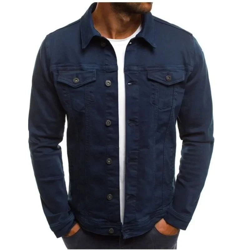 Chaquetas vaqueras de hip-hop para hombre, ropa de calle informal, de algodón, clásicas, ajustadas, abrigo vaquero para hombre, ropa de marca, chaqueta vaquera, ropa para hombre
