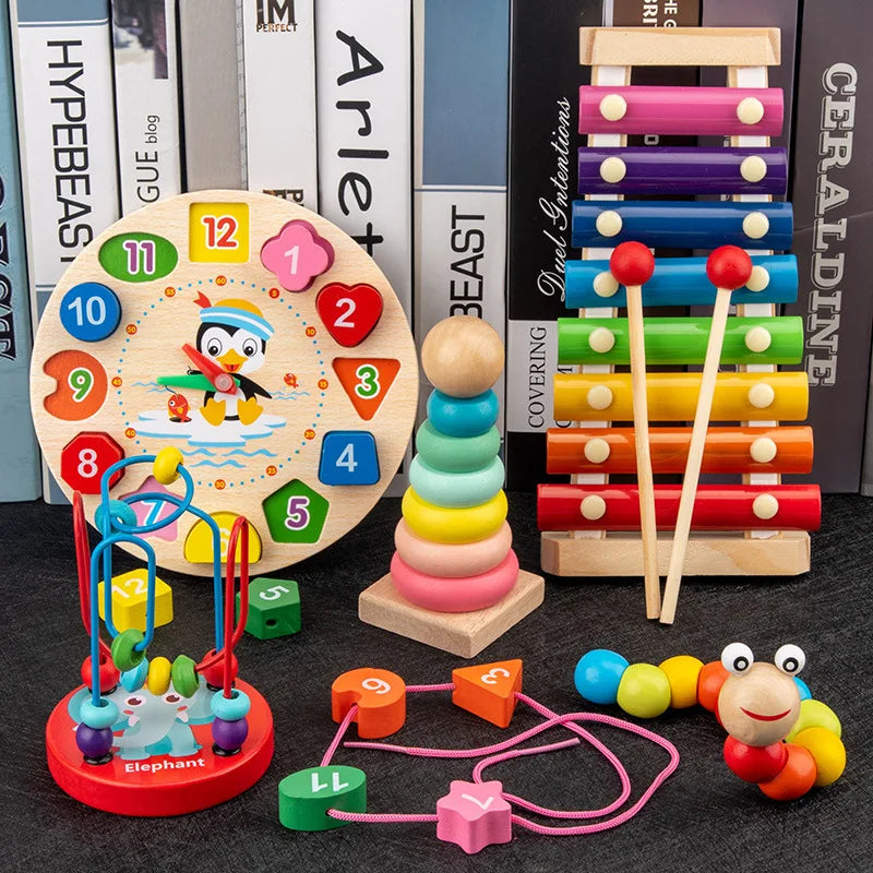 Jouets Montessori pour bébé, puzzles en bois 3D pour enfants, jeux d'apprentissage précoce pour bébé, jouets éducatifs en bois pour enfants, cadeaux d'anniversaire