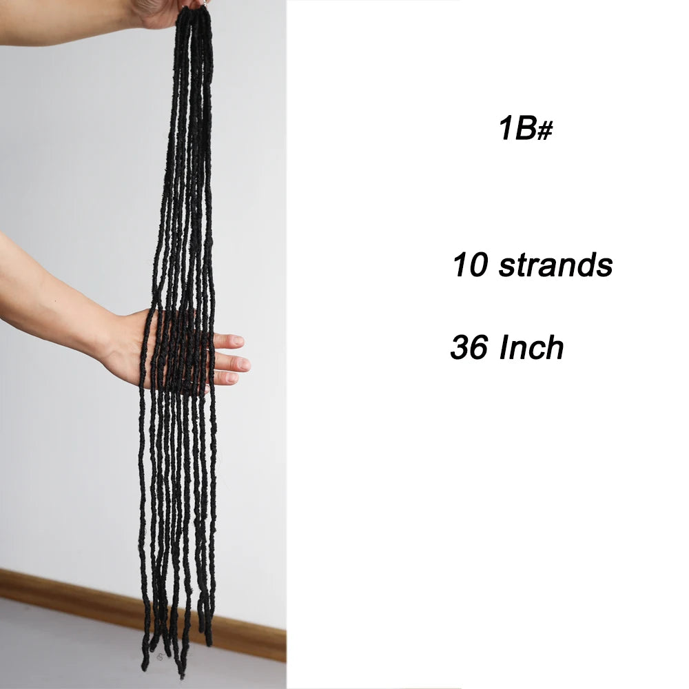 36 Inch Soft Natural Look Faux Locs Crochet Hair Extension Synthetic Black Nu Locs Braids for Easy Hair Styling