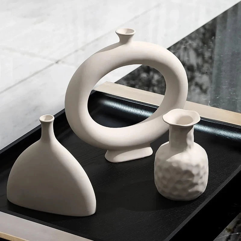 Décoration de chambre à coucher, bureau, maison, photographie, arrière-plan, moderne, simple, art en céramique, vase, fleurs séchées, arrangement floral, ornement