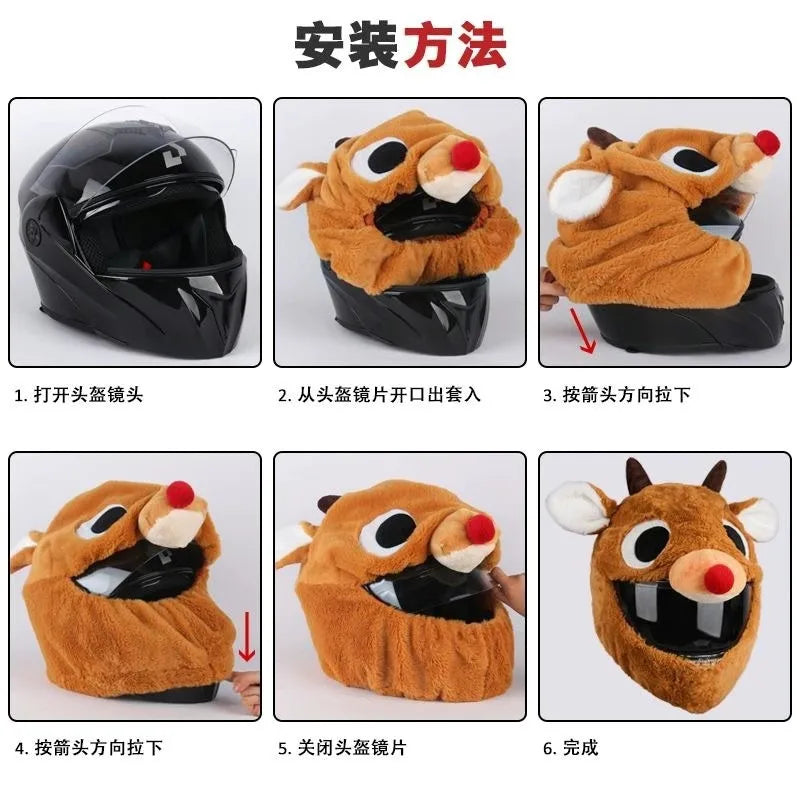 2025 Nouveau Casque de Moto Chapeau Casques Intégraux Casquette de Noël Cadeau Couverture Moto Drôle Heeds Crazy Case crash Extérieur Personnalisé
