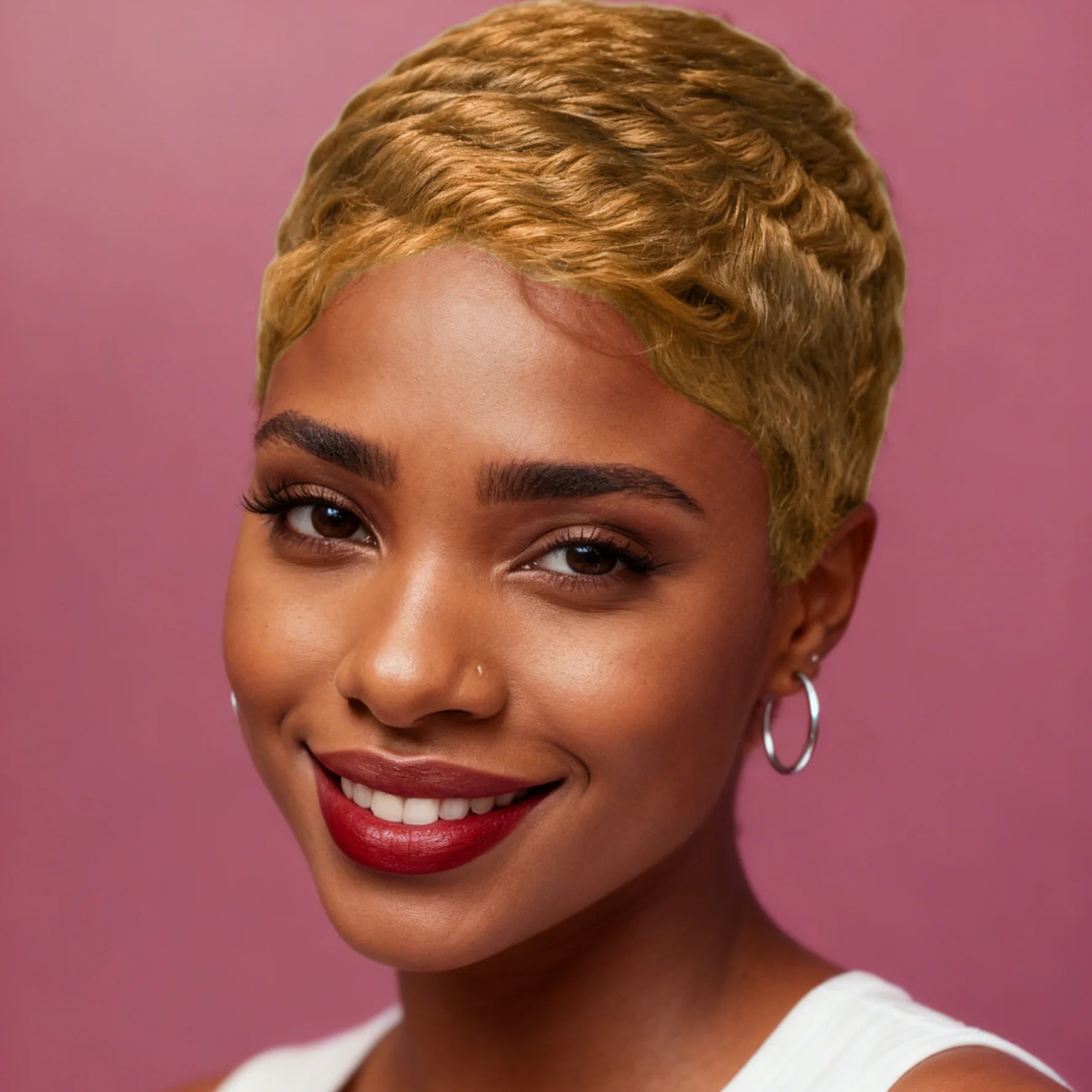 Short Pixie Wig Brazilian Human Hair Curly Full Machine Made Wigs For Women