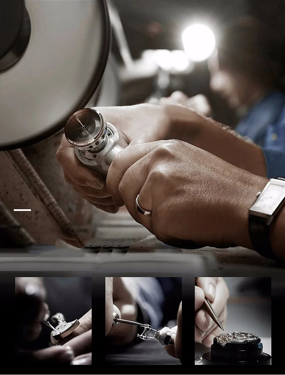 LIGE Relojes para hombre Reloj mecánico automático Reloj Tourbillon Piel auténtica Reloj impermeable Reloj de pulsera militar para hombre