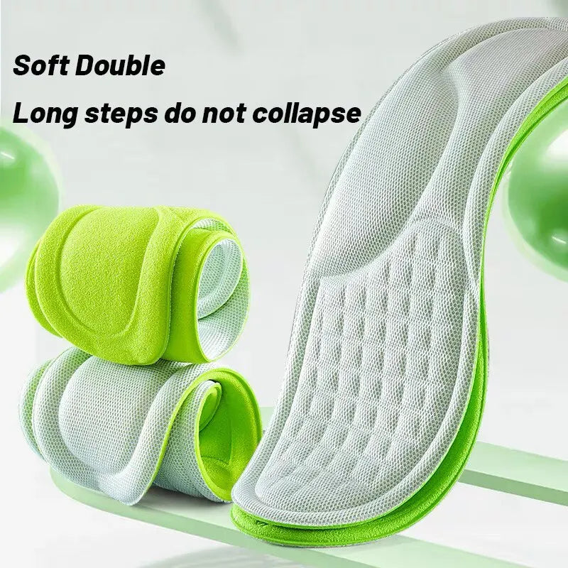 Plantillas Deportivas para Zapatos 5D Masaje Suave Desodorantes Transpirables Amortiguadoras Cojín Plantillas para Correr Hombres Mujeres