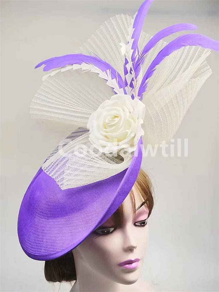Sombreros de flores, fascinadores, gorro estilo pillbox para fiestas, bodas, elegantes gorros de iglesia para mujeres, para ocasiones, carreras, sombrerería con red para el pelo