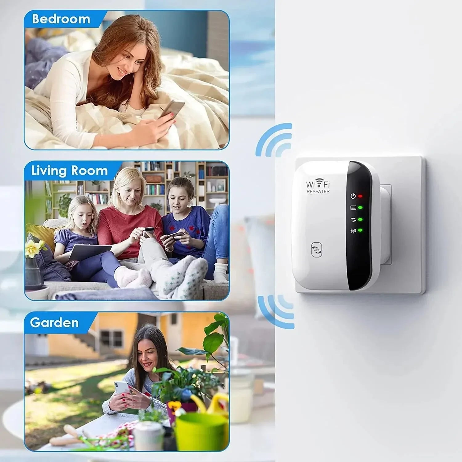 Amplificador de señal inalámbrica Extensor WiFi Repetidor de red Panecillo al vapor Amplificación de señal de router doméstico de banda ancha AP