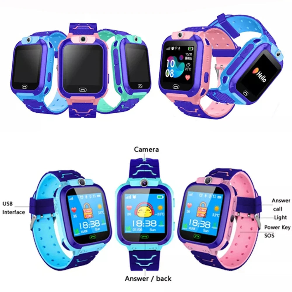 Children's Smartwatch Students Watches SOS Phone Sim Card Photo Kids Watch Q12 Location Tracker Waterproof Gift For Boy & Girl