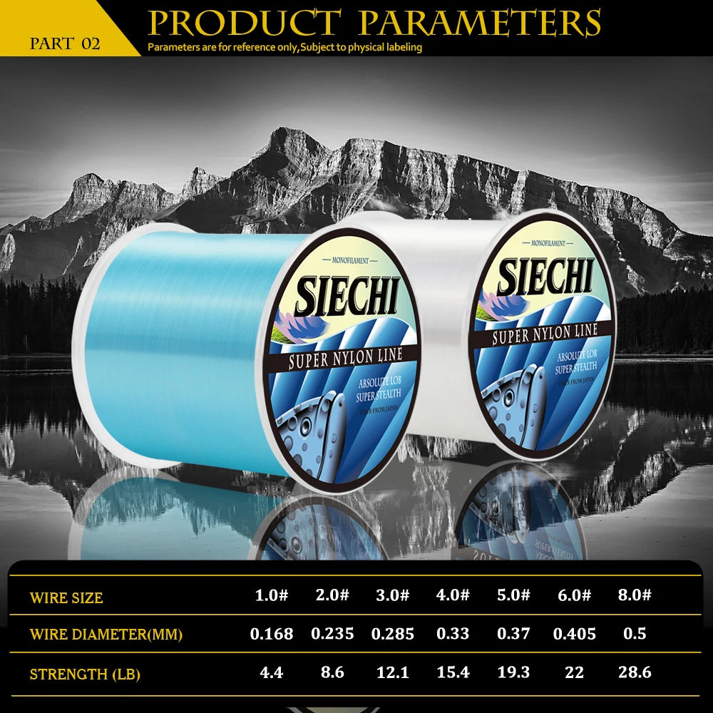 500M 1000M Nylon Fishing Line Monofilament Material From Japan Multiple Color Lake River Carp Line Saltwater Fishing Accessories