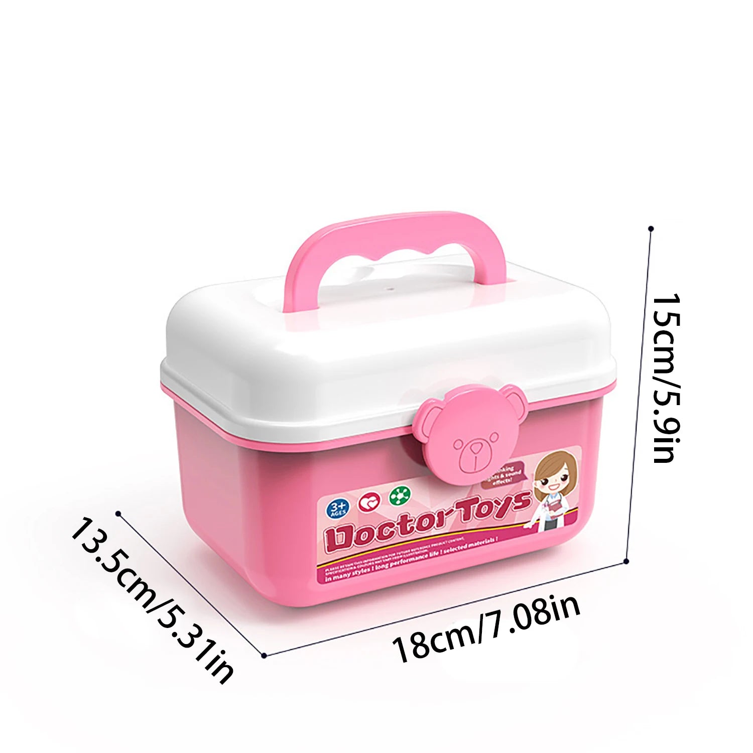Lekesett for barn, verktøykasse, medisinsk lek, neglect injections, stetoskop, etc., medisinske verktøyleker
