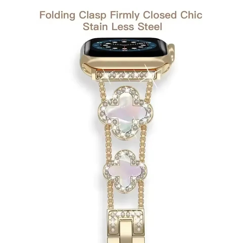 Diamond Band for Apple Watch Straps 40mm 42mm 41mm 38mm 46mm 44mm 45mm 49mm Metal Bracelet iWatch Ultra 2 series 10 8 9 se