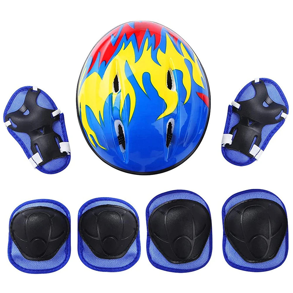 Juego de equipo de protección para niños de 7 piezas, rodilleras, muñequeras, coderas, para bicicleta, patineta, patinaje sobre hielo, protector de rodilla, seguridad deportiva.