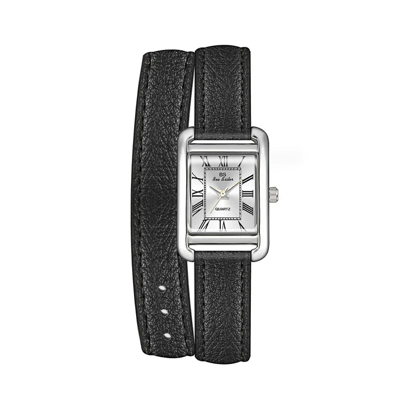Reloj de mujer elegante retro pequeño cuadrado, correa de cuero de alta calidad, reloj de pulsera impermeable, regalo para novia