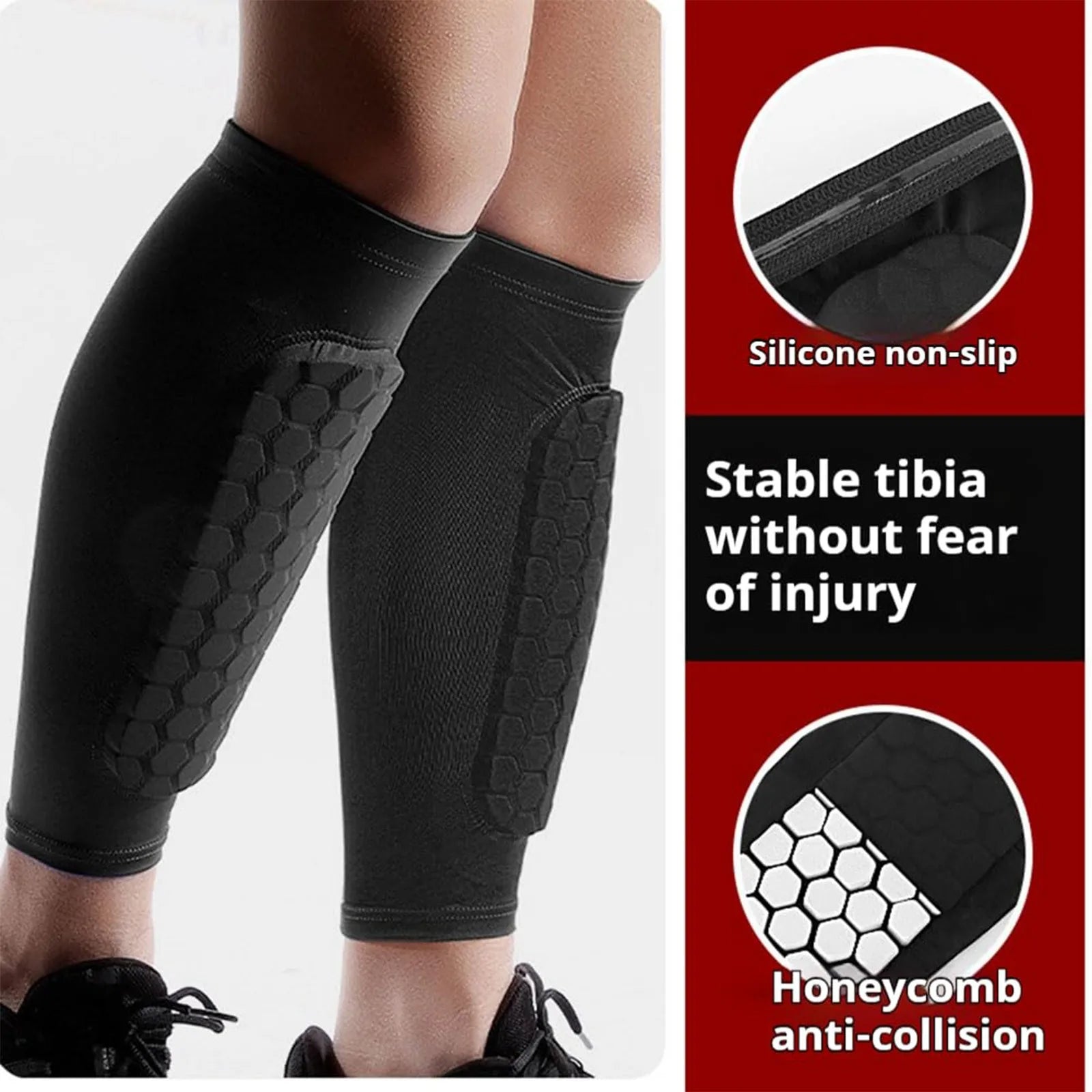 1 protège-tibias de football en nid d'abeille pour le sport, protection pour jambières, manchons de protection pour les jambes