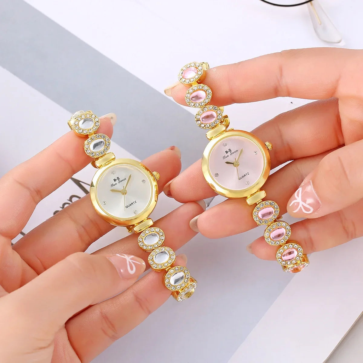 Pulsera de marca, reloj de lujo, regalo, reloj de cuarzo, Dropshipping, reloj de mujer, relojes de pulsera con correa de diamantes de imitación, más vendidos