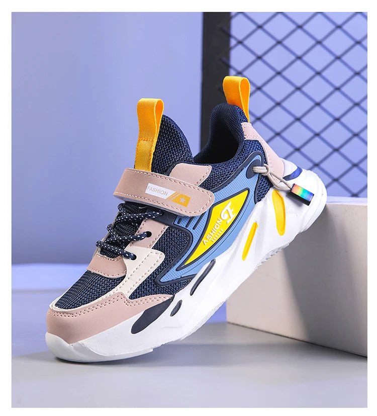 Zapatillas deportivas de malla para niños y niñas, transpirables y antideslizantes, para correr, caminar, zapatillas casuales infantiles