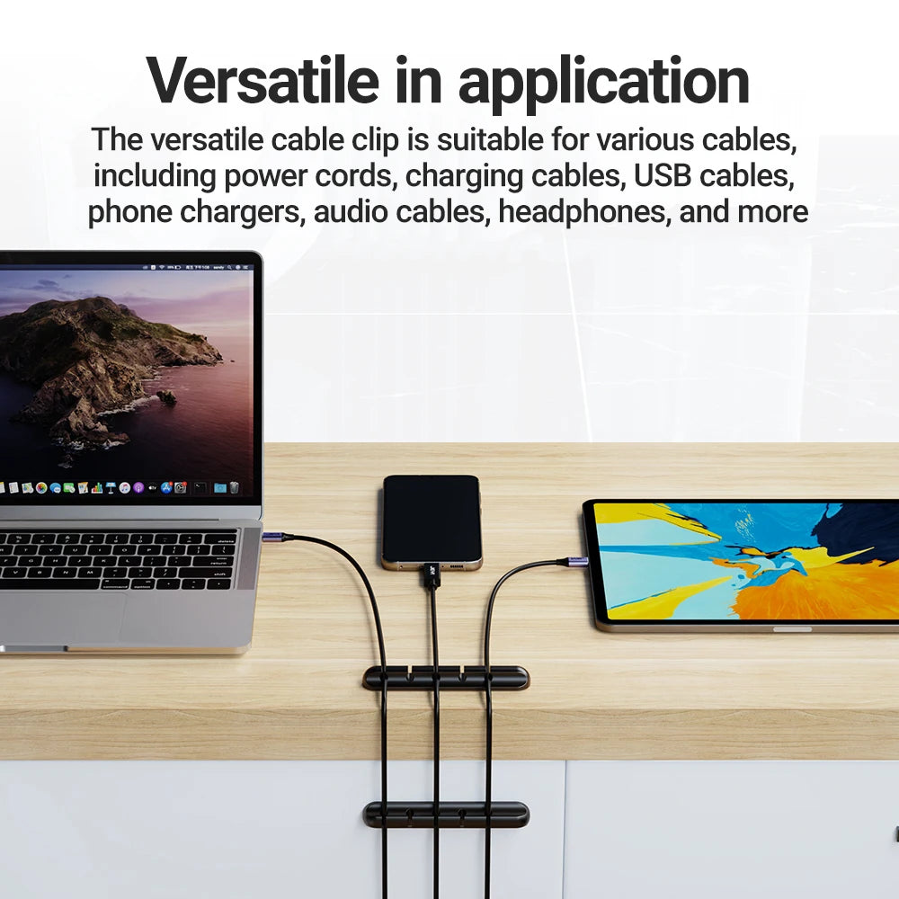 Sujetacables Adhesivos Organizador de Cables para Cable de Carga USB de Escritorio, Cable de Alimentación de Mesilla de Noche, Cable de Ratón