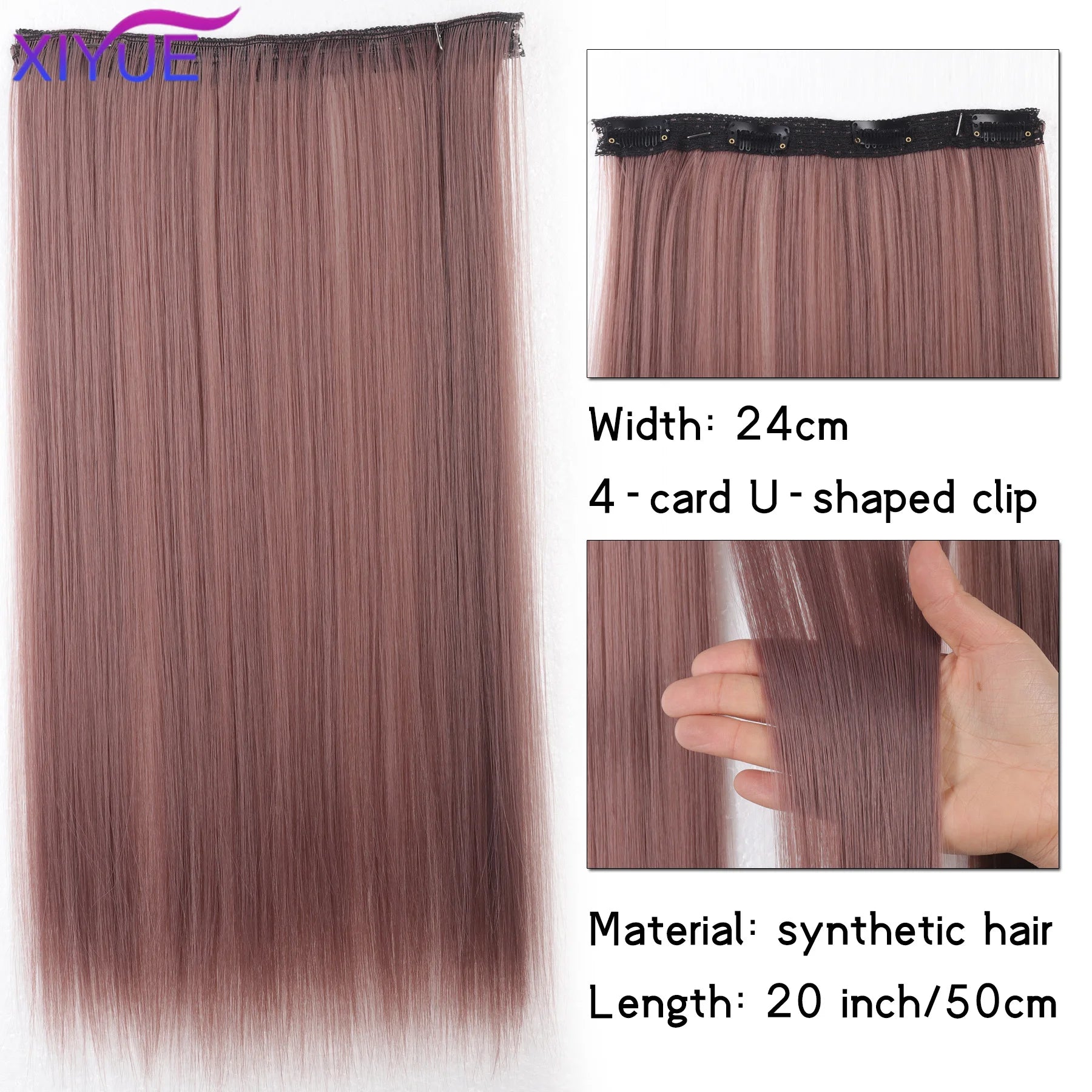 Extensiones de cabello liso con clip de 20 pulgadas – Vibrantes, fáciles y sin esfuerzo