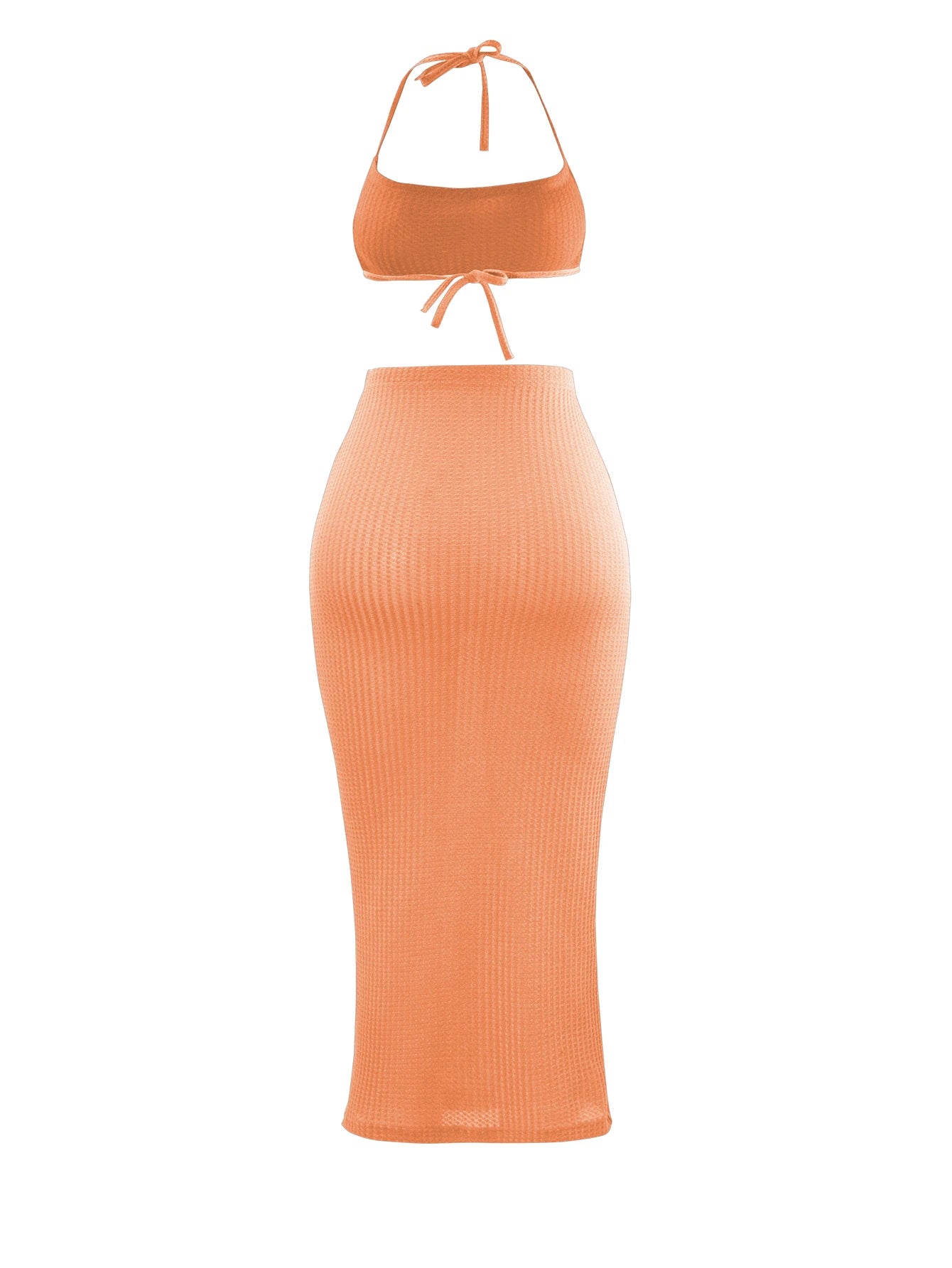 Women Long Skirt 2 Pcs Sets Sexy Strapless Tube Top Bodycon Maxi Skirts Y2k Two Piece Outfit Summer Clothing Beach Wear