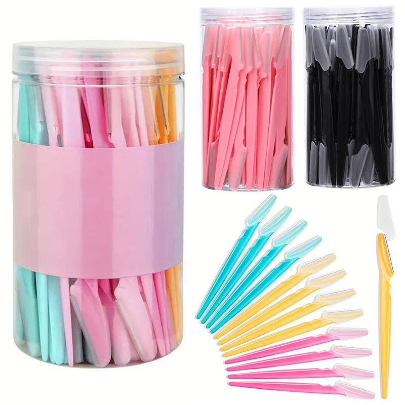 12pcs Eyebrow Razors Kit Facial Eye Brow Trimmer Multifunction Facial Hair Removal Tool with Container Safety Beauty