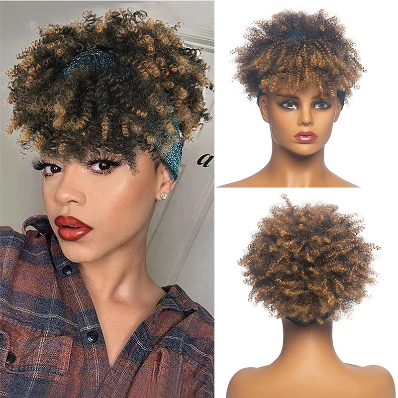 Afro Curly Headband Wig