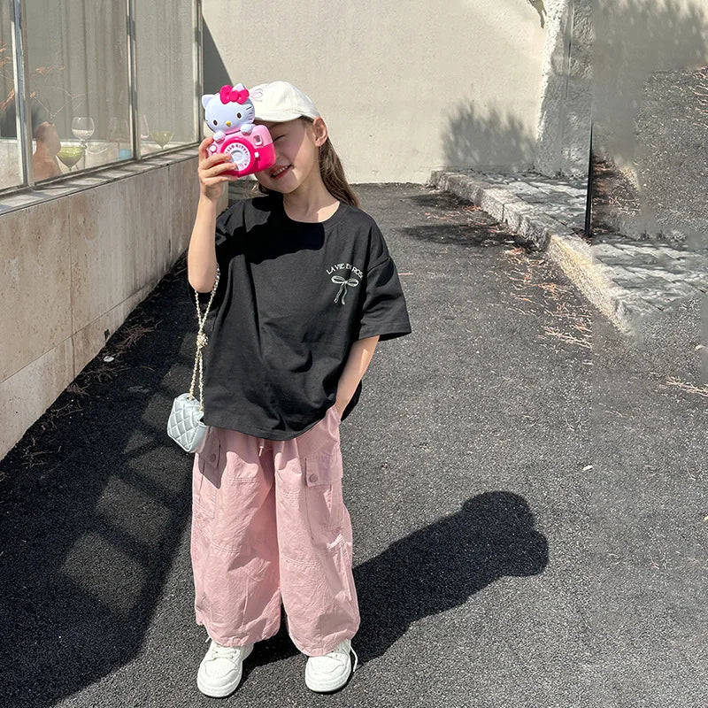 Ropa Infantil Niña Niños Camiseta de Manga Corta Ropa de Niña Verano Tops Ropa de Niños Ropa de Niño Ropa De Niña Ropa De Niño
